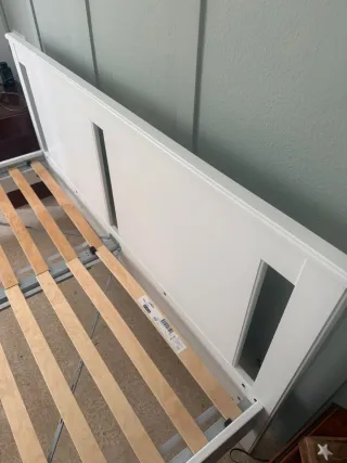 Cama Matrimonio Blanca con Colchón Med: 180×200 cm