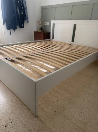 Cama Matrimonio Blanca con Colchón Med: 180×200 cm