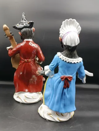 Figuras Monos Orquesta Porcelana Sevres