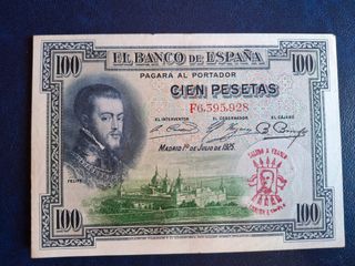 Billete 100 Pesetas 1925 Sello Franquista