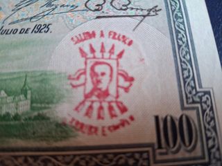 Billete 100 Pesetas 1925 Sello Franquista