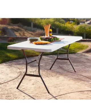 Mesa Plegable Rectangular LIFETIME Blanca