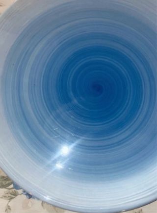 Set 9 Piatti Ceramica Blu Bianco Per pizza