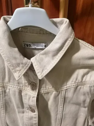 Vestido vaquero Zara beige