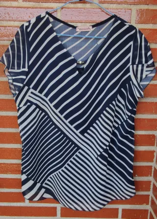 Blusa Rossan manga corta rayas