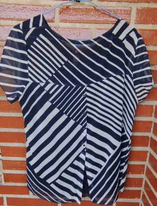 Blusa Rossan manga corta rayas