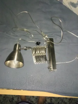 Lámpara industrial vintage metal plateado