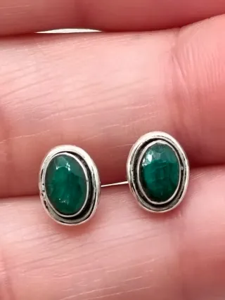 Pendientes Plata 925 y Esmeralda