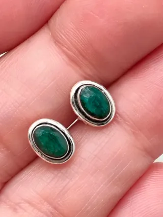 Pendientes Plata 925 y Esmeralda