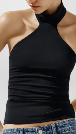 Top halter Zara poliamida Talla XL