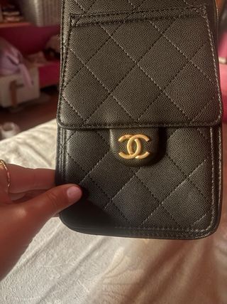 Bolso Chanel Negro Dorado 25