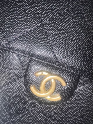 Bolso Chanel Negro Dorado 25