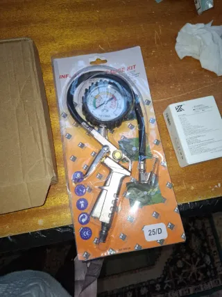 Pistola inflador neumáticos con manómetro