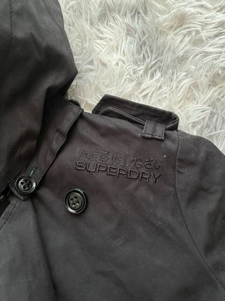 Trench Superdry Negro Mujer Vintage