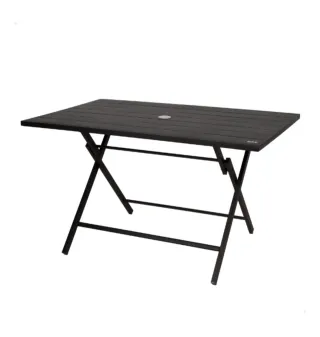 Tavolo pieghevole Aktive per giardino in acciaio nero per 4 persone