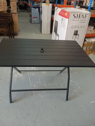 Tavolo pieghevole Aktive per giardino in acciaio nero per 4 persone