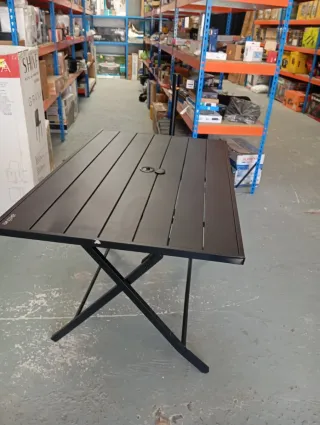 Tavolo pieghevole Aktive per giardino in acciaio nero per 4 persone