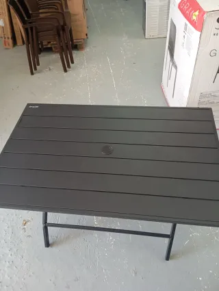 Tavolo pieghevole Aktive per giardino in acciaio nero per 4 persone