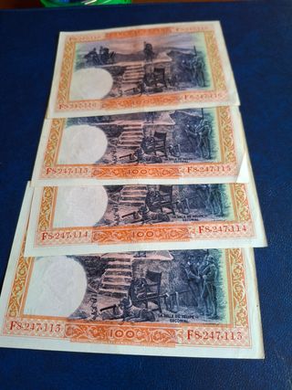4 Billetes correlativos. Llevan ya 101 años juntos
