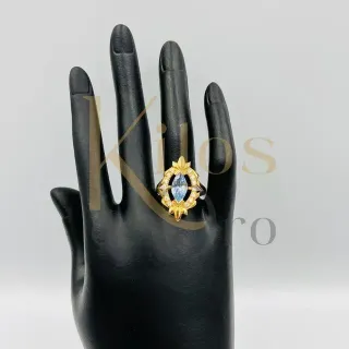 Anillo Piedra Azul 18K