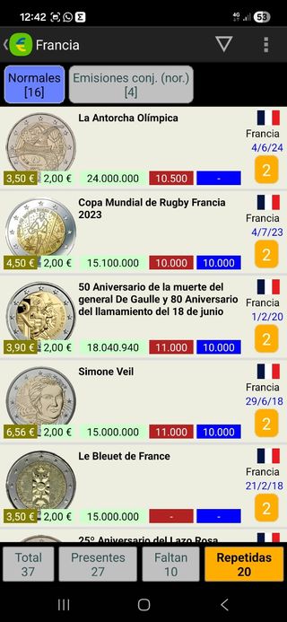Mondas 2 euros Francia