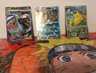Lotto 3 carte Pokémon Charizard, Umbreon, Pikachu