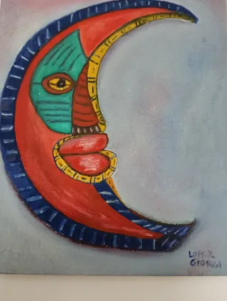 Cuadro Decorativo Luna Colorida