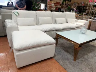 Sofa Modular Blanco + Puff