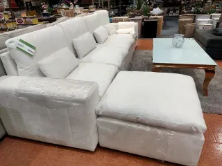 Sofa Modular Blanco + Puff