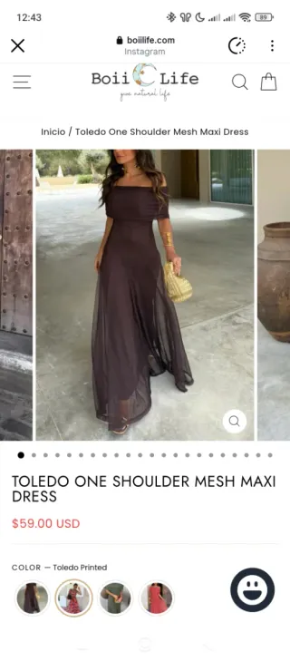 Vestido Toledo Boil Life Talla L