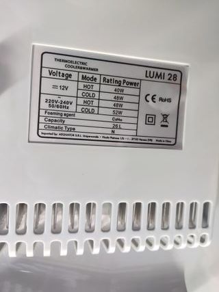 LUMI28, Nevera termoeléctrica portátil, 26L