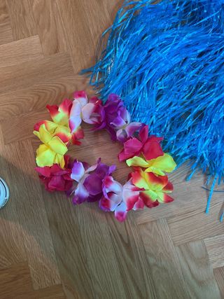 Disfraz Hawaiano Azul y Multicolor