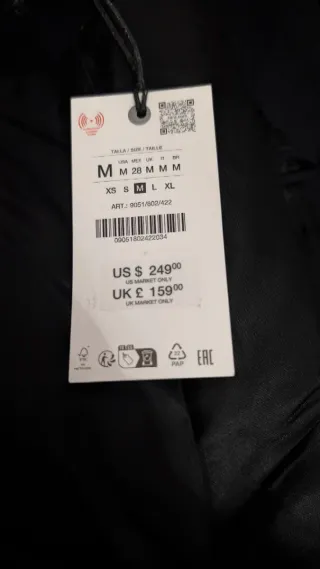 Abrigo Zara ZW Collection M Nuevo