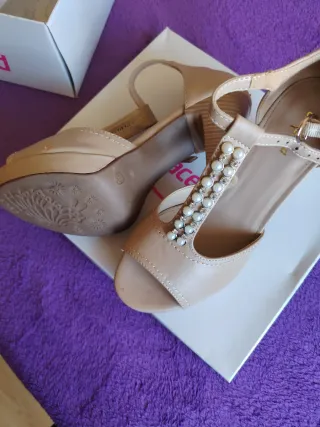 Sandalias Graceland Beige Perlas Tira