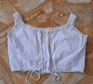 Top vintage pizzo bianco