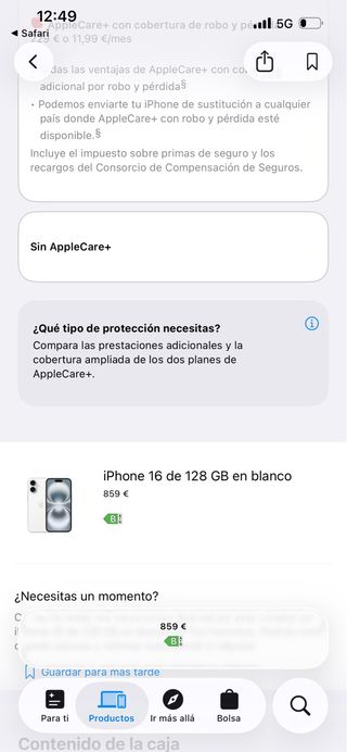 iPhone 16 128GB Blanco + AirPods Pro