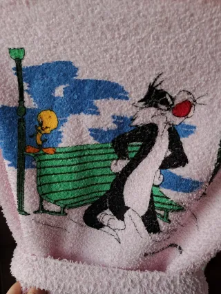 Roupão infantil rosa Looney Tunes