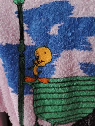 Roupão infantil rosa Looney Tunes