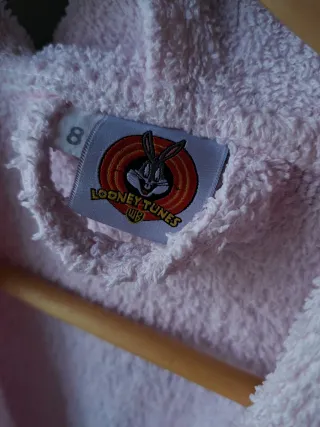 Roupão infantil rosa Looney Tunes