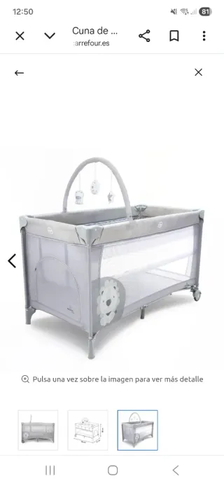 Cuna de viaje plegable azul