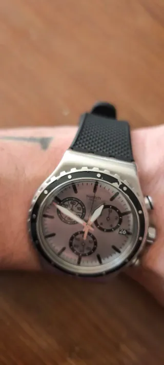 Swatch Irony Cronógrafo Plata y Negro