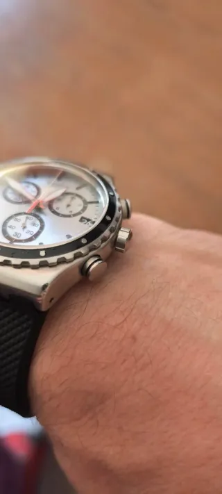 Swatch Irony Cronógrafo Plata y Negro