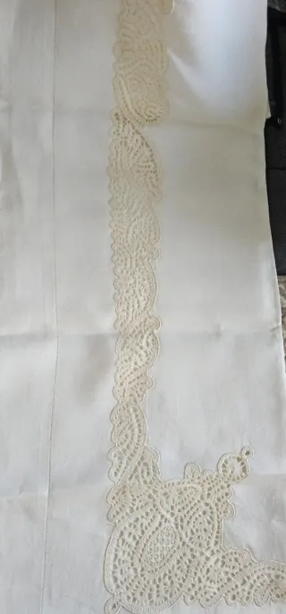 Sábana/Completo letto antico inlino e pizzo Cantù