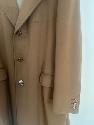 Abrigo lana clásico beige