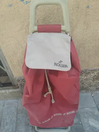 Carro de la compra Rolser granate y gris