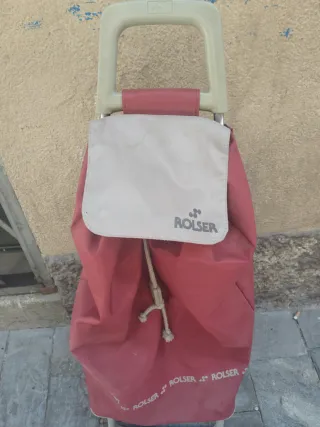 Carro de la compra Rolser granate y gris
