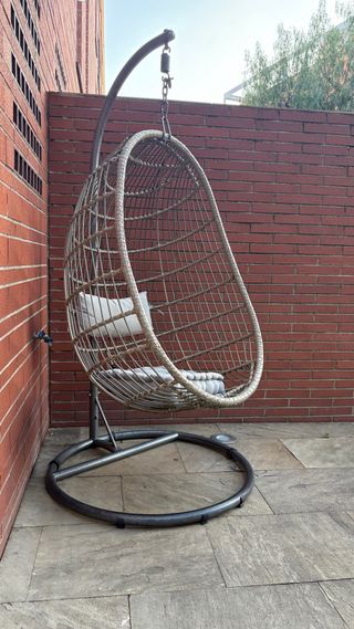 Sillón Colgante Jardín Mimbre y Metal
