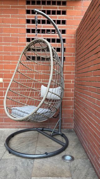 Sillón Colgante Jardín Mimbre y Metal