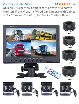OiLiehu Cámara Trasera Coche 9 4 Cámaras