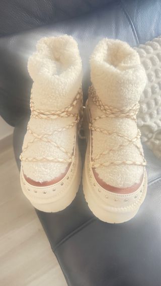 Botins Novos Bege/Branco